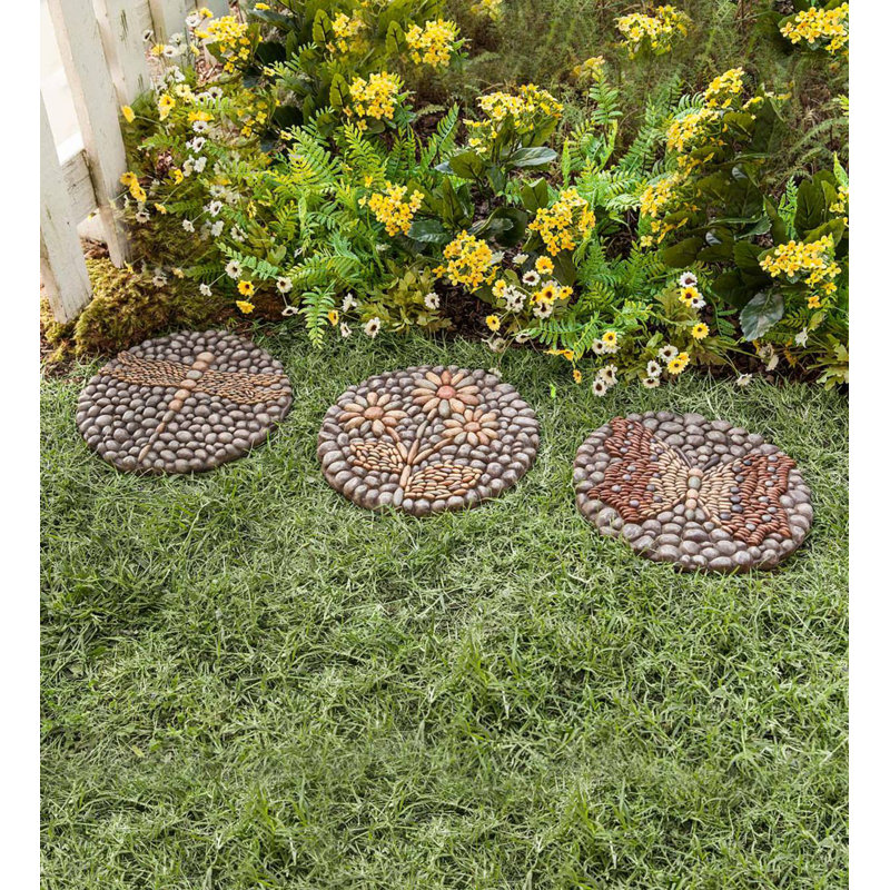 Plow & Hearth Garden 3 Piece Stepping Stone Set & Reviews Wayfair